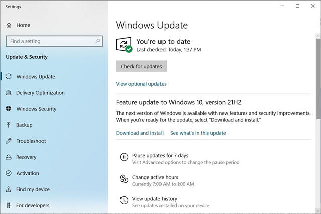 功能更新Windows 10 21H2版安装失败处理方法-图示1