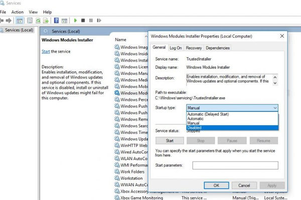 TiWorker.exe Windows modules installer worker 磁盘使用率高解决方法-图示2