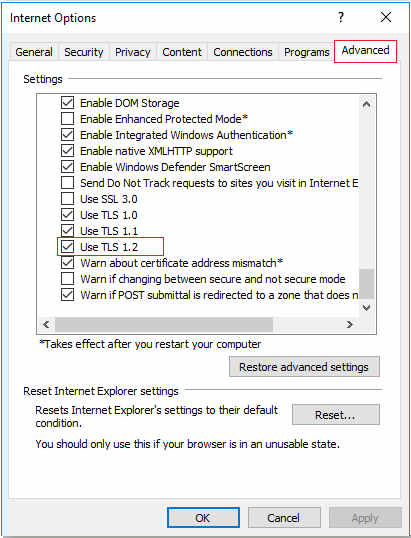如何在 Windows 10 上启用 TLS 1.2?-图示3