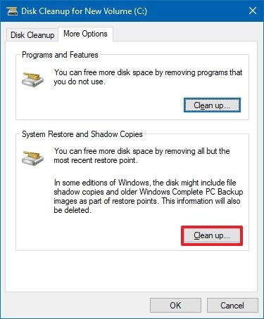 win10专业版使用磁盘清理删除系统还原和卷影副本方法-图示2