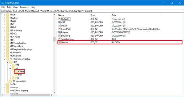 win10专业版中如何使用注册表检查 .NET 版本-图示1