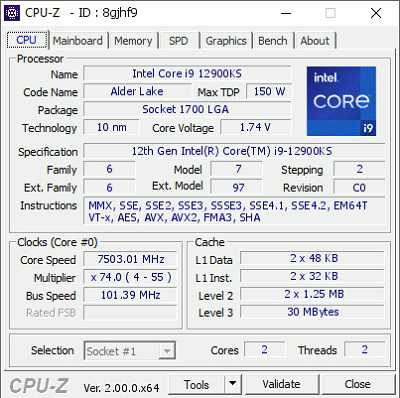 Intel Core i9-12900KS 超频至 7.5GHz-图示1