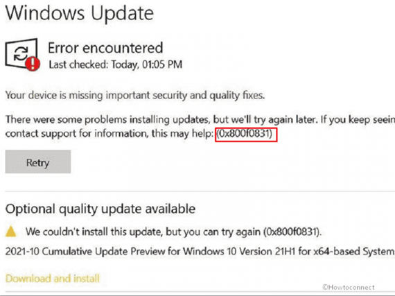 修复Windows10中的安装错误0x800f0831、0x8024200BKB5012599-图示1
