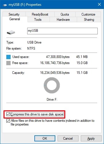 ghost win10系统下启用驱动器压缩技巧-图示1