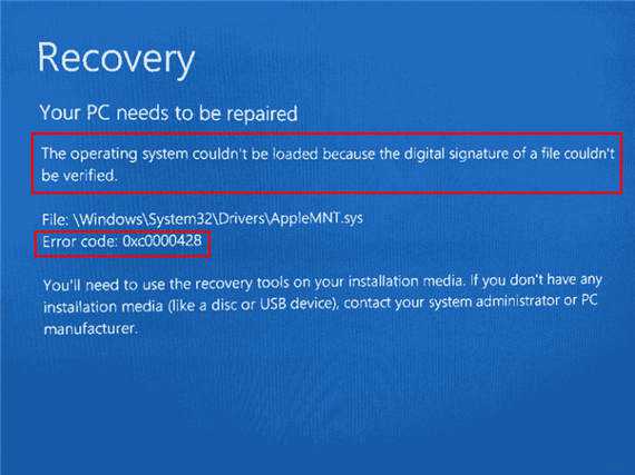 修复Windows10或win11 无法验证此文件的数字签名错误0xc0000428-图示1