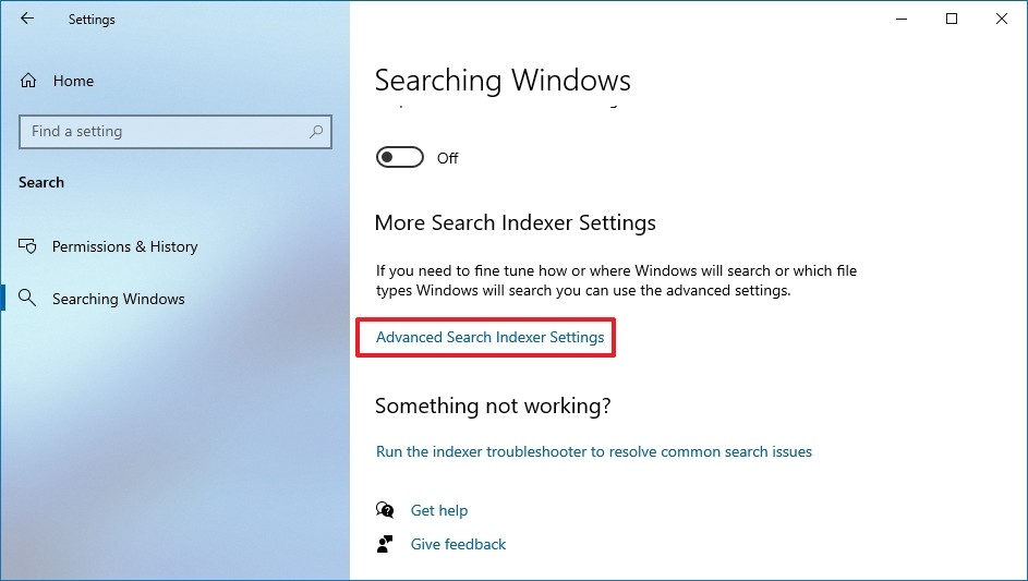 如何在 Windows 10 上释放空间重建搜索索引器-图示1