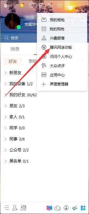 QQ腾讯网迷你版怎么置顶？QQ腾讯网迷你版置顶教程-图示2